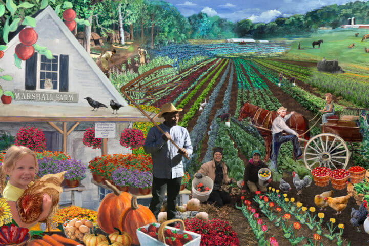 Our Local Farms Mural. Art for All designed the Local Farms mural on Beharrell St. and involved 127 people in painting it. Courtesy photo.