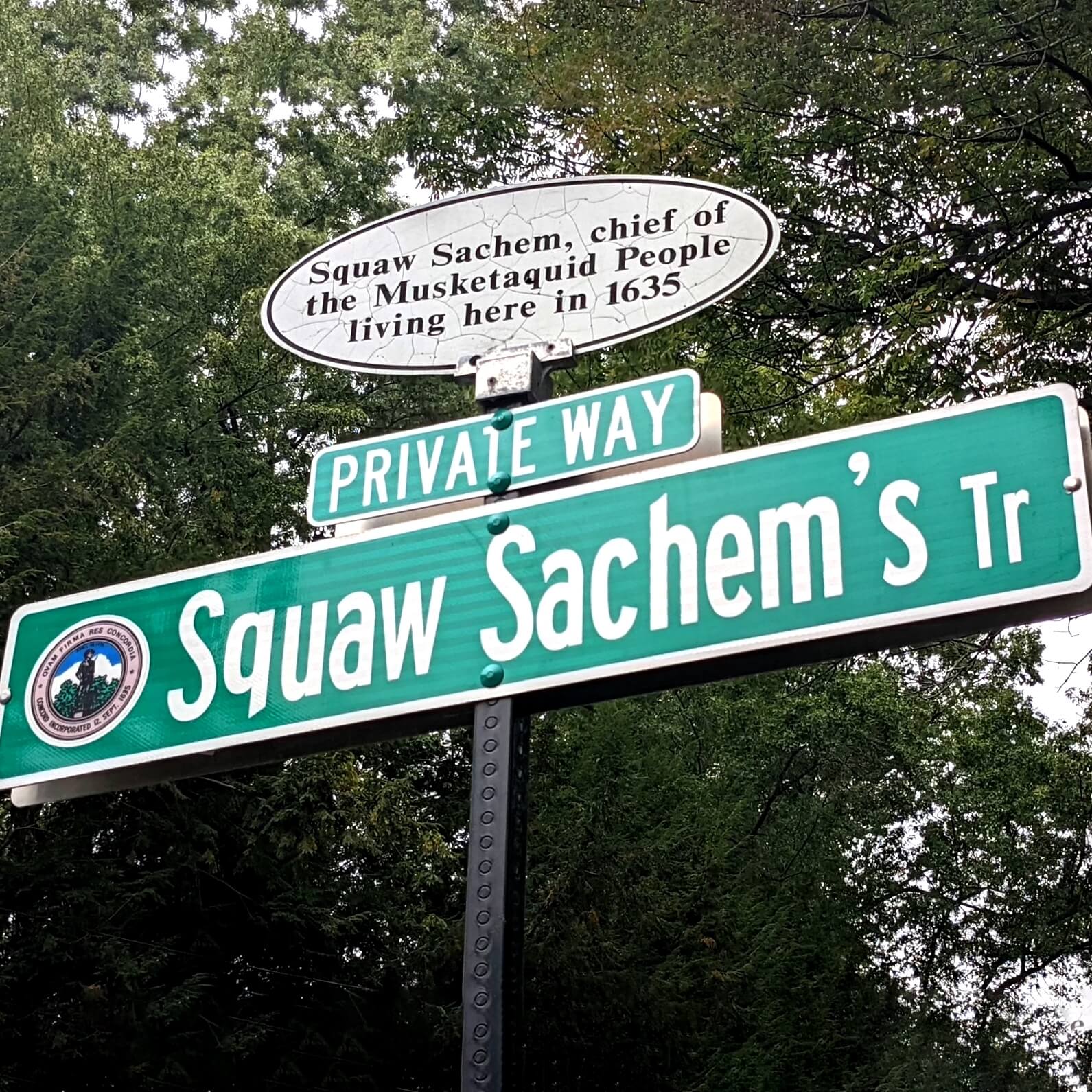 Squaw Sachem sign
